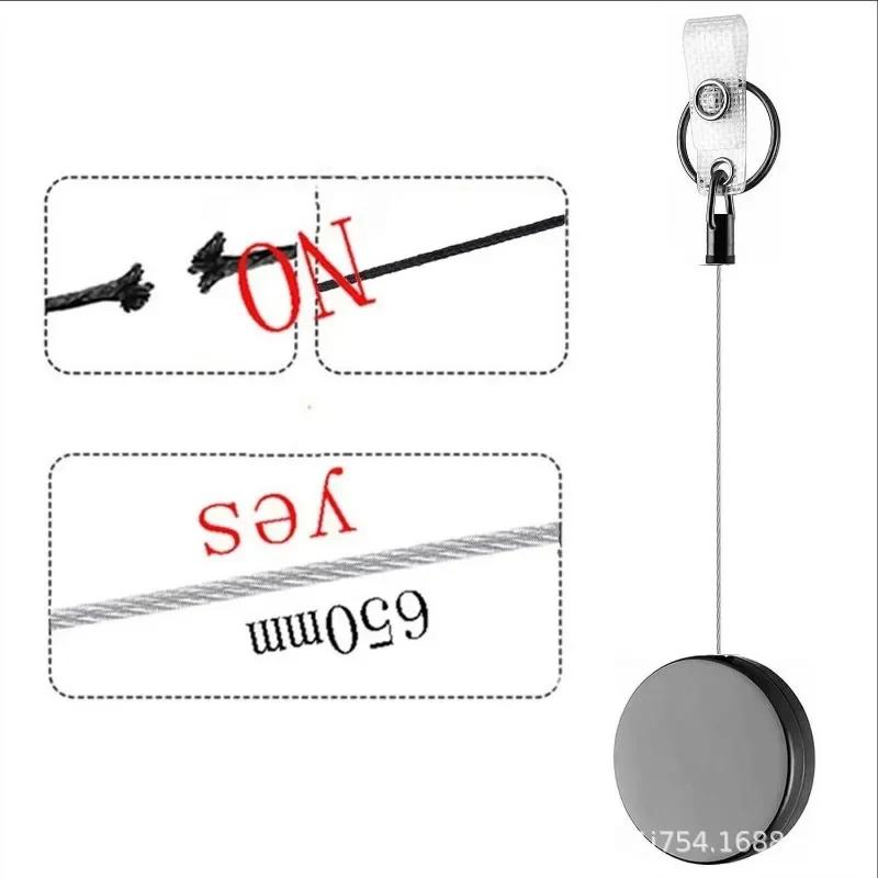 1Pc Metal Retractable Easy Pull Key Ring Id Holders Lanyard Badge Holder Reel Name Badge Tag Card Clip Recoil Reel Belt Clip