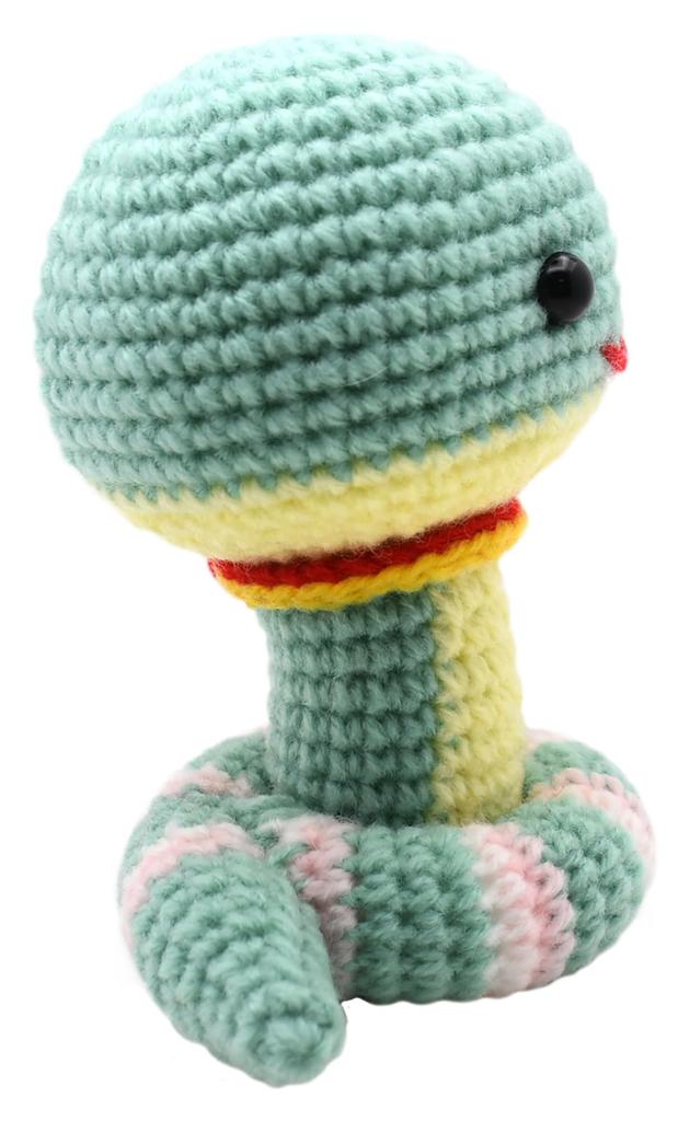 NASKA Amigurumi Kit Jammy the Snake (Medium-Thick Pop Fruits) - Approx. 16.5cm Tall, Design by Miyuki Ichikawa, MI-24
