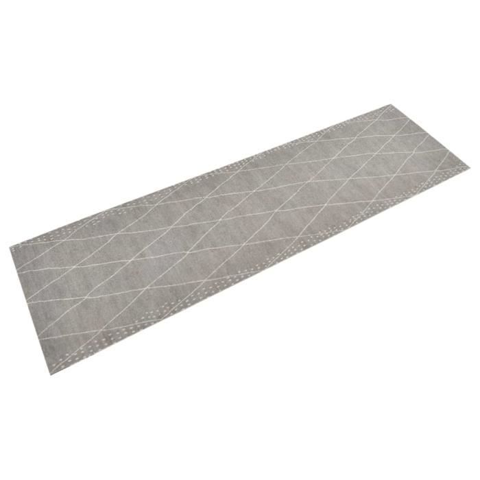 VidaXL Tapis de cuisine lavable impression losange 45x150 cm velours 136564