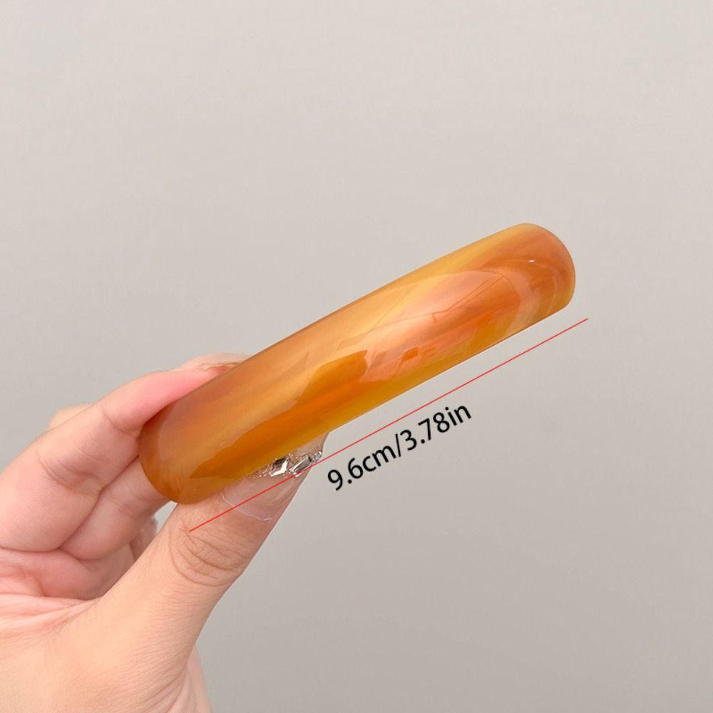 Fashion Elliptical Leopard Print Hair Clip PVC Arc Spring Clip Korean Style Headwear Large Hairpin Daily