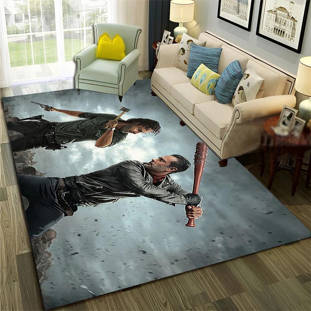 TV Horror The Walking Dead TWD Tappeto per Casa Soggiorno Camera da Letto Divano Zerbino Decorazione, Tappeto Area Gioco Bambini Tappetino Antiscivolo