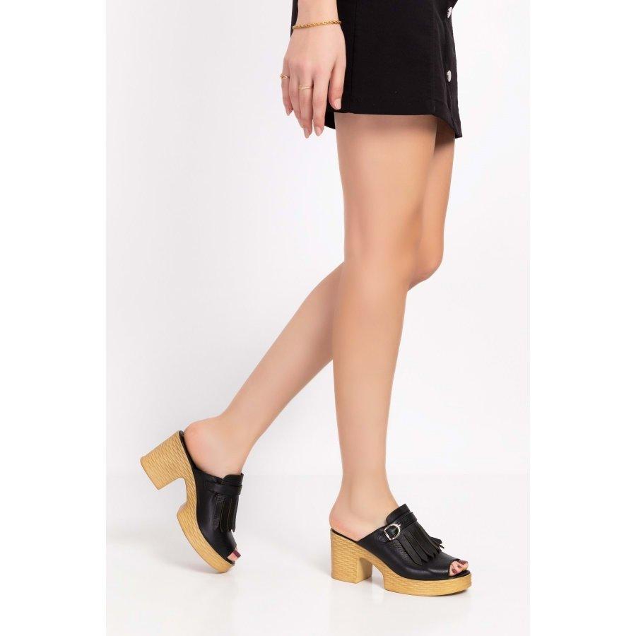 

Женские повседневные тапочки из натуральной кожи на каблуке