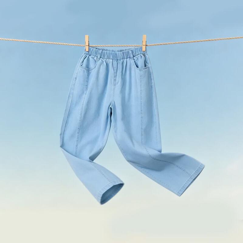 Girls' Light Blue Cotton Denim Jeans
