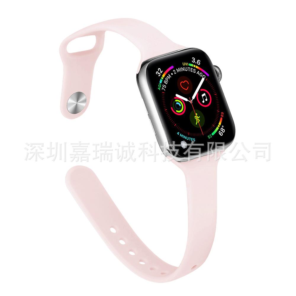 Slim Waist Silicone Watch Strap for Apple Watch Series 1-12, Ultra 1-3, SE3
