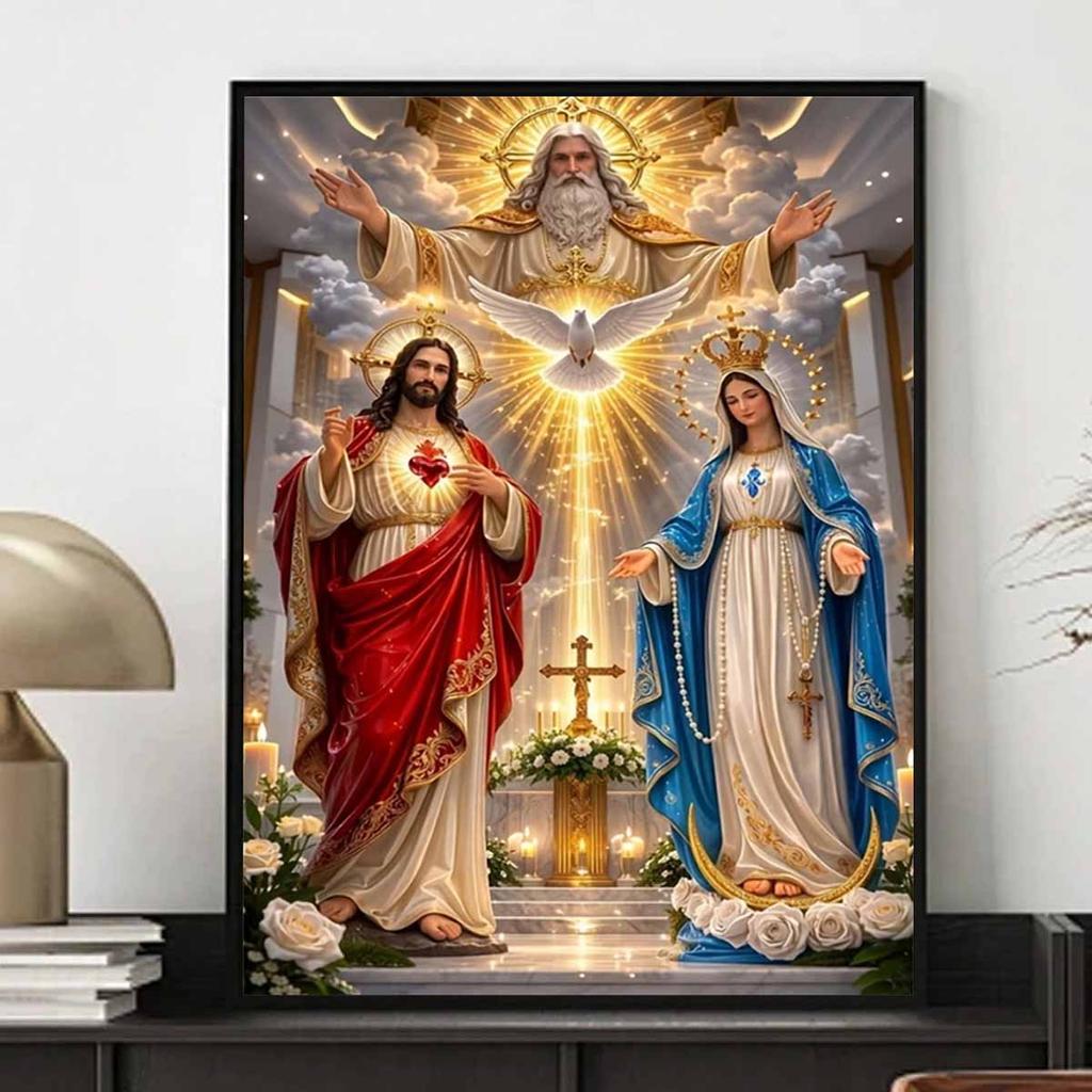 Diamond Painting Set  DIY 5D Full Diamond Religious Jesus and Virgin Mary Crafts for Home Wall Decoration