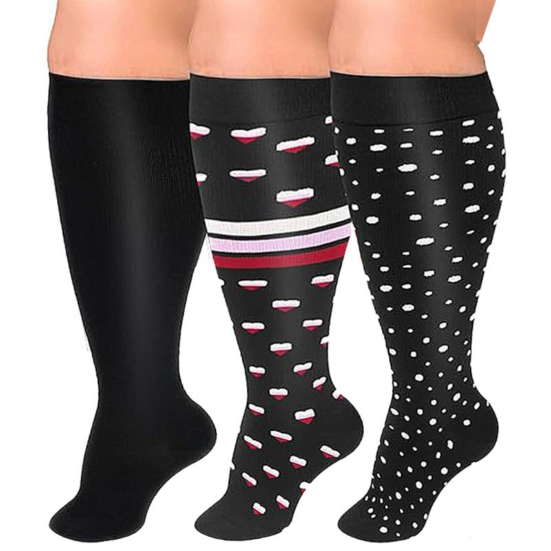 Plus Size Compression Socks Fat Large Leg Sports Socks Running Cycling Fat Calf Stockings Pressure Leg Fitness Varicose Veins