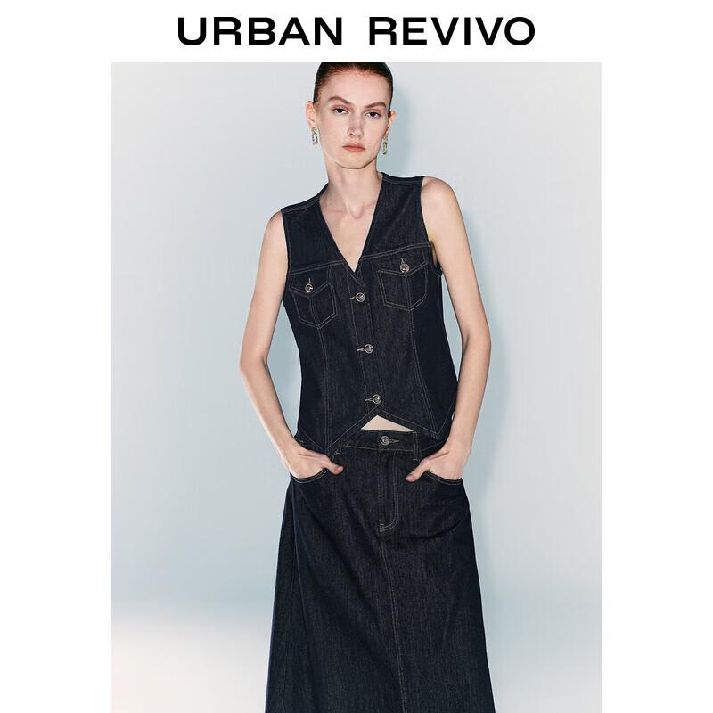 

Женская ретро джинсовая куртка без рукавов UR S