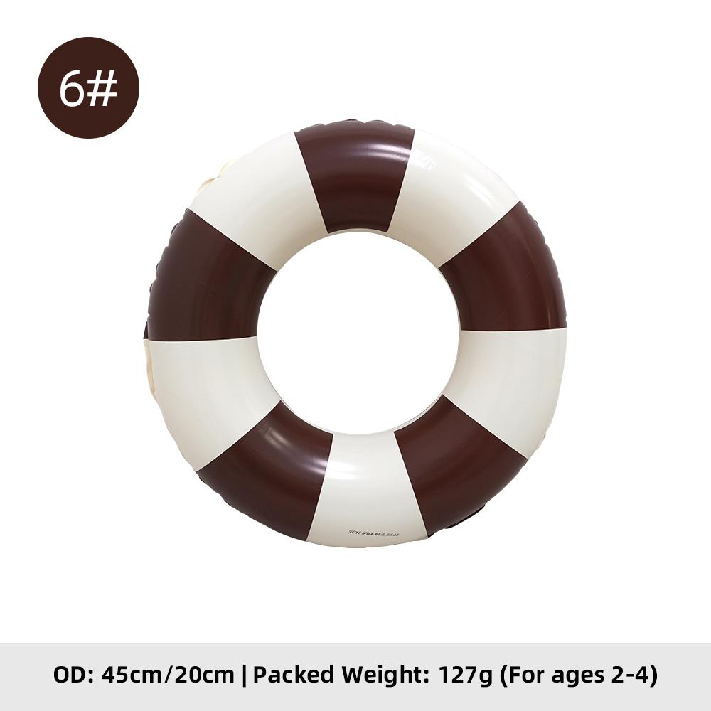Summer Multicolor Striped Inflatable Swim Ring Thick PVC Leakproof Portable Foldable Pool Float Swimming Circle for Adults Kids