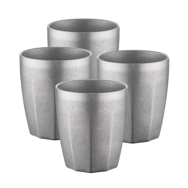 Shangqi Retro 304 Stainless Steel Double-Layer Octagonal Car Cup 320ml