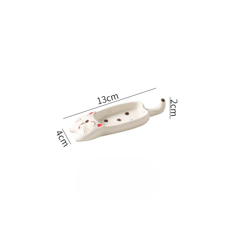 6pcs Set Cartoon Puppy Sauce Dish Household Ceramic Crafts Chopstick Holder Snacks Small Plates Seasoning Dishes Decorative