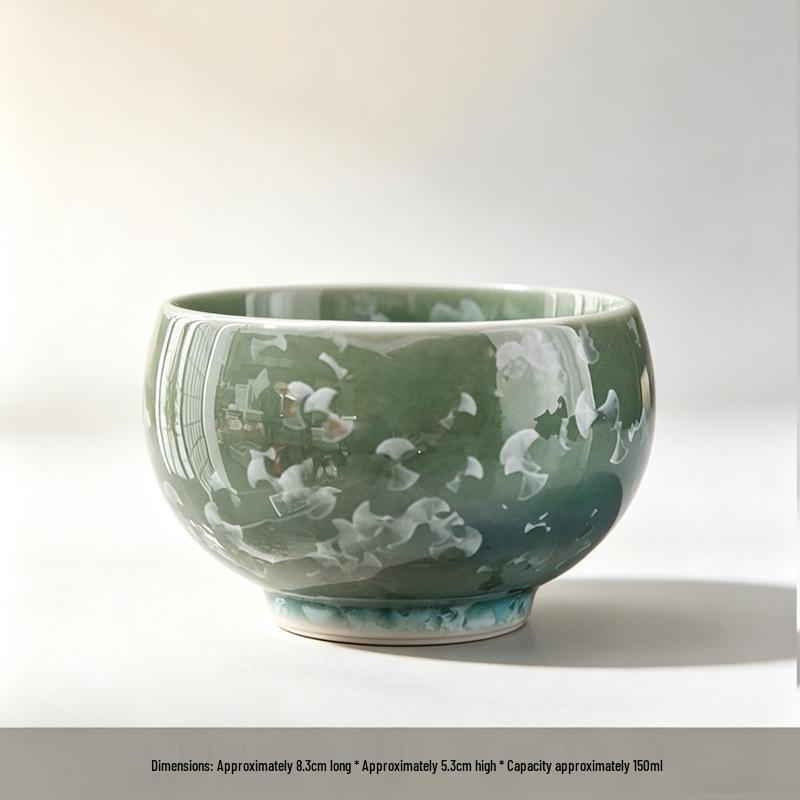 Exquisite Crystalline Glaze Ceramic Tea Cup Set - Gongfu Style for Elegant Tea Tasting