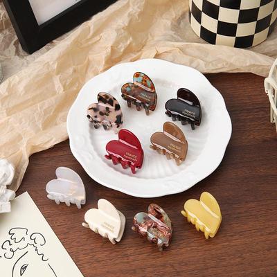 French Heart Hairpin: Chic Acetic Acid Half-Tied Clip, Stylish Shark Design for Women