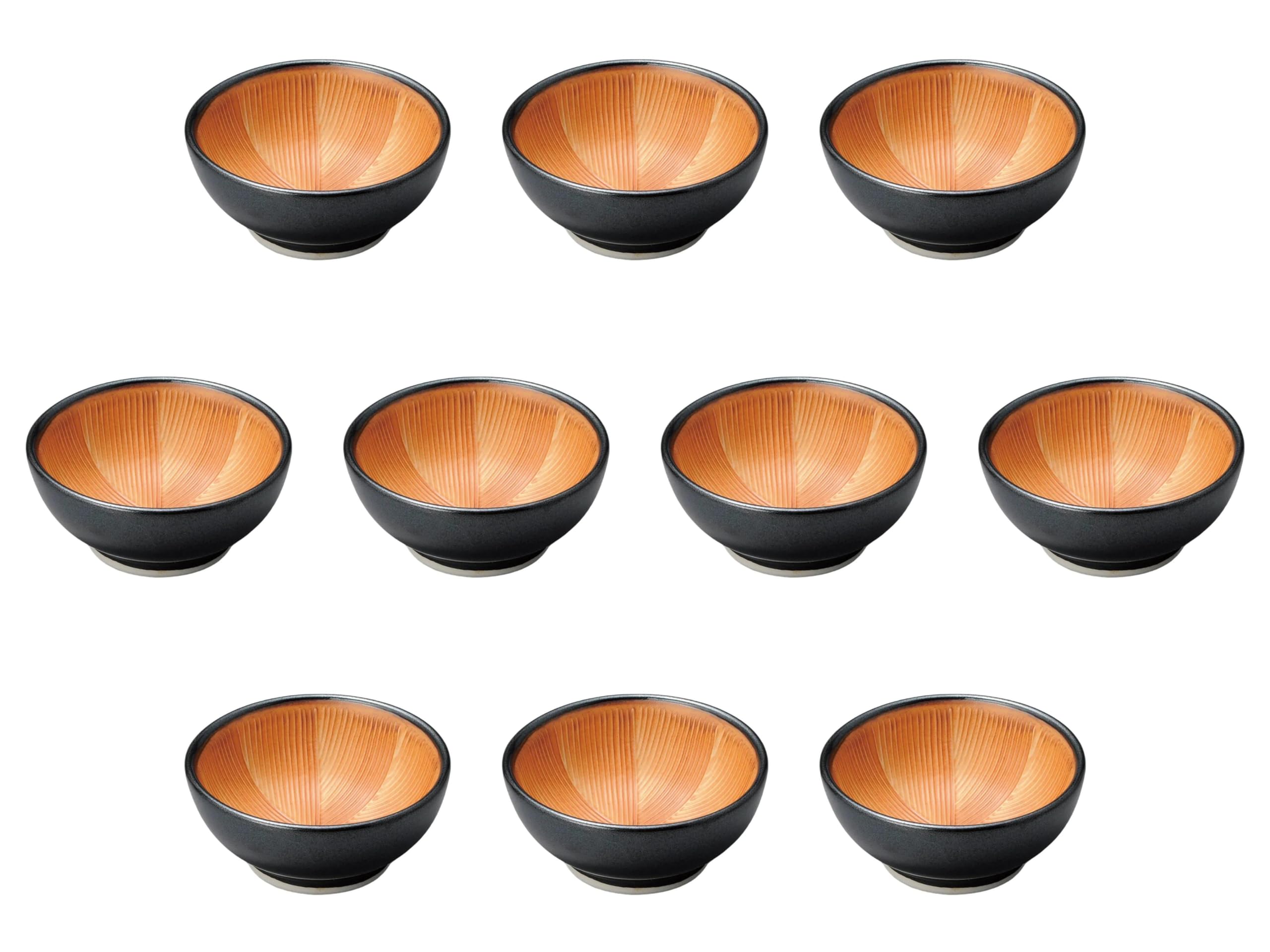 

Set of 10 Black Mortars x Small Bowls by Setomonohonpo (Small) [10.5 4.5cm] чёрный
