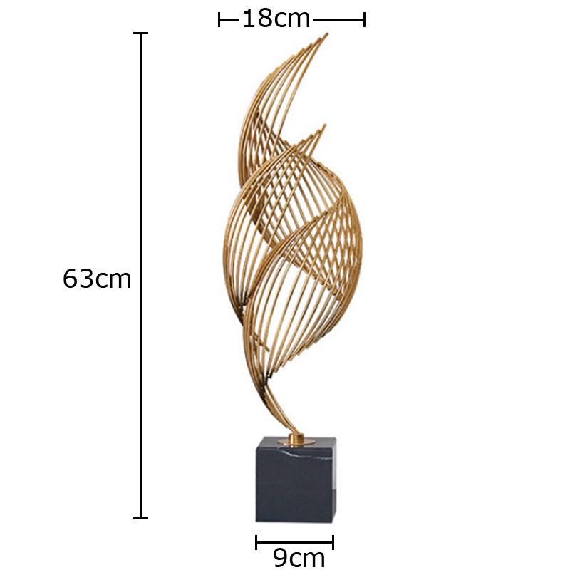 Ribbon Fluttering Statue Abstract Geometric Handicrafts Desk Decoration Creative Golden Ribbon Ornaments Room Aesthetic Decor