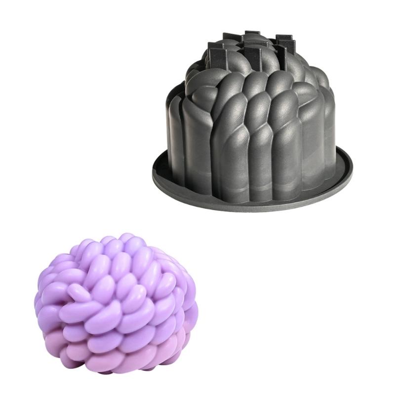 

Creative Yarn Ball Shaped Silicone Molds Ideal For Homemades Cakes And Dessert Easy To Clean Baking Tool чорний
