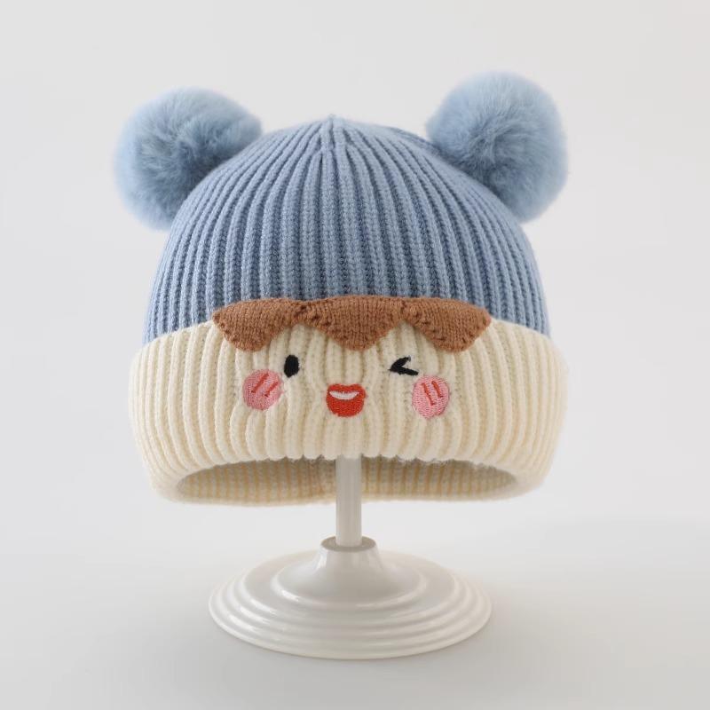Autumn and Winter Children's Knitted Hat Baby Warm Windproof Ear Protection Pullover Hat Korean Style Fashionable Personalized Baby Woolen Hat