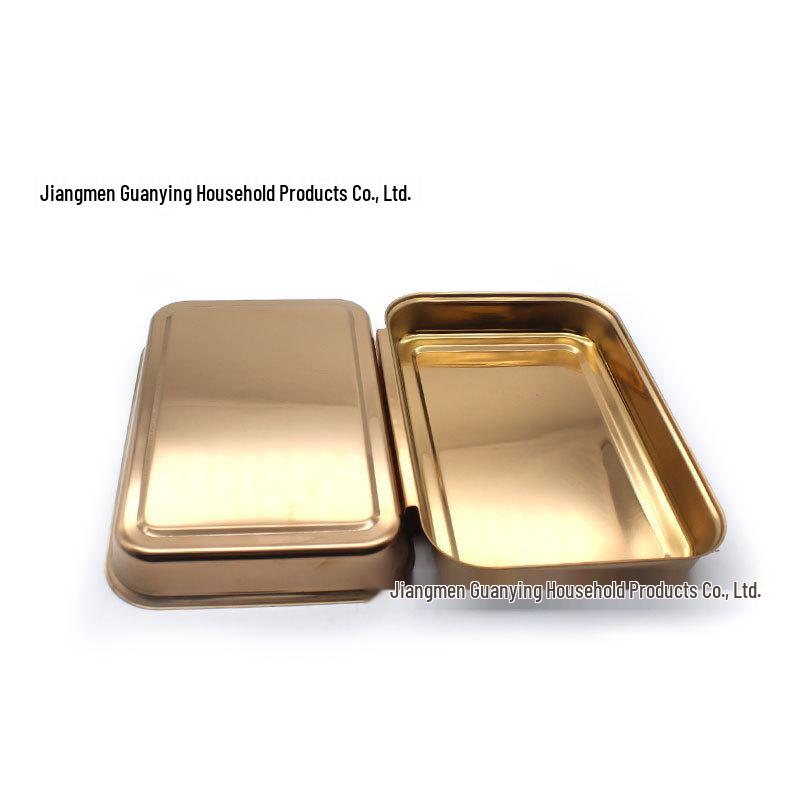 Stainless Steel Rectangular Divided BBQ and Sauce Dipping Plate