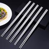 1Pair Stainless Steel Chopsticks Non Slip Tip Heat Resistant Reusable Dishwasher Safe For Home Asian Restaurant Daily Use