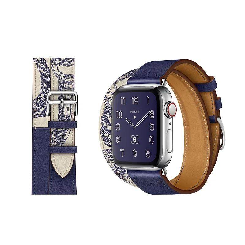 Genuine Leather Bracelet Strap For Apple Watch Band 45mm 49mm 41mm 44mm 42mm 46mm Leather Wristband iWatch Ultra 11 10 9 8 7 6 5