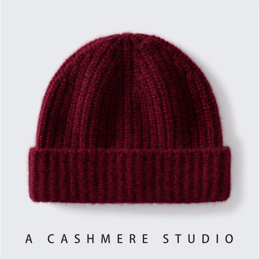 % Pure cashmere hat for men and women winter thickened cashmere hat knitted hat headgear couple cold hat