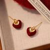 2025 Year of the Snake Red Heart Earrings, 925 Sterling Silver Festive Jewelry for Women.