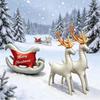 Christmas Sled Elk Foil Balloons Xmas Home Yard Party Shopping Mall Shop Window Decoration