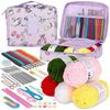 Novice Crochet Kits Portable Hand Diy Knitting Tools Crochet Hooks Kits With Storage Bag Yarn Weave Knitting Needles Set Weaving
