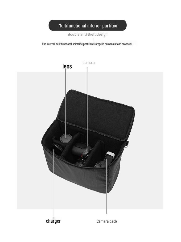 Three-Lens DSLR Camera Bag: Waterproof, Large Capacity, Super Thick, Outdoor Handbag