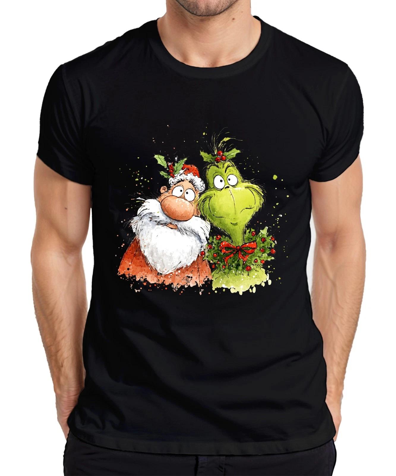 Grinch Weihnachtsmann lustig Weihnachten Kranz Geschenk Cartoon Herren T-Shirt S