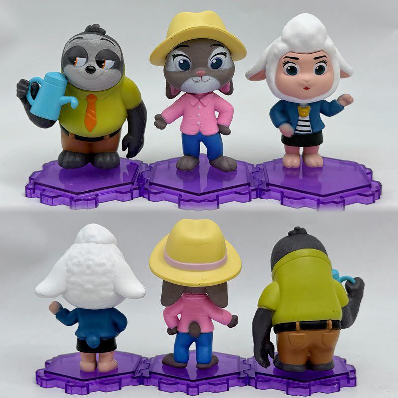 Zootopia Figurines: Sloth, Rabbit, Fox, Police Officer Dolls - 6 Styles Standing Pose Models