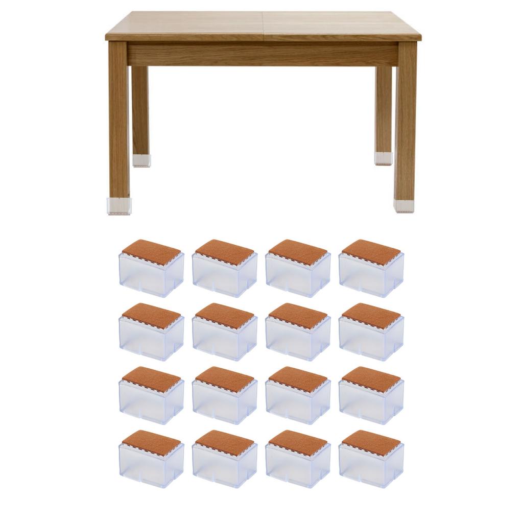 Pack of 16 Silicone Chair Leg Protectors, No Glue Required, Non-Slip Furniture Protector Cover for Hardwood Floors
