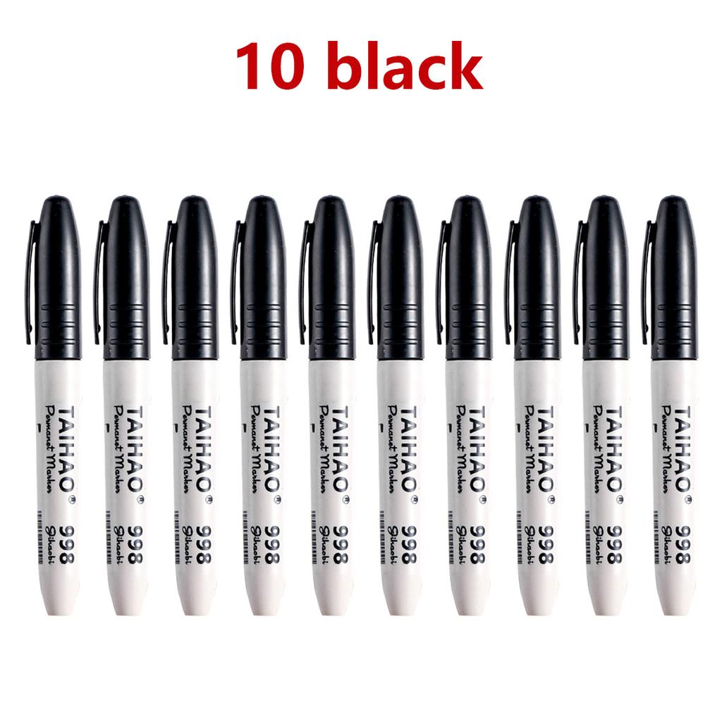 6/10pcs Mixed Oil-based Marker Pen Not Erasable Quick-drying Waterproof Marker School Students, Business Office Supplies