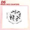 uxcell 12-Piece Magic Dice Counter Acrylic D6 Life Token Dice Set with Pouch for Standard Card Games, White