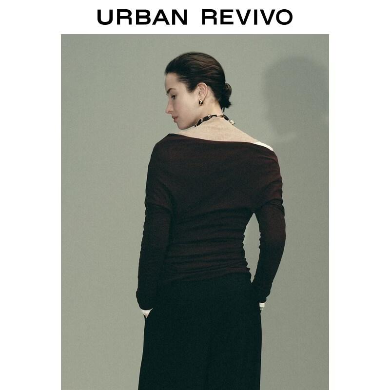 UR Urban Collection Women's Off-Shoulder Pleated T-shirt