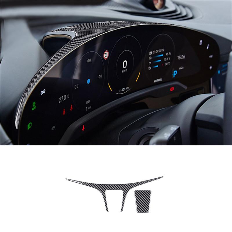 Black Car Interior Decoration Protection Carbon Fiber Sticker For Porsche Taycan 2019-2025 Auto Styling Accessories