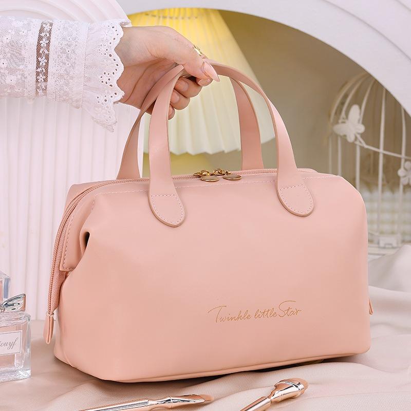 French portable storage bag high value large capacity new large portable cosmetic bag fashionable PU leather storage bag