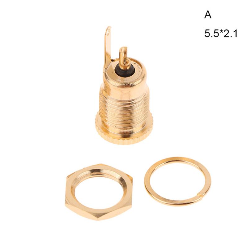 Gold-Plated 30V 10A High Current Dc Connectors 5.5X2.1Mm 5.5X2.5Mm Power Female Jack Socket Nut Panel Mount Dc Adapter Connector