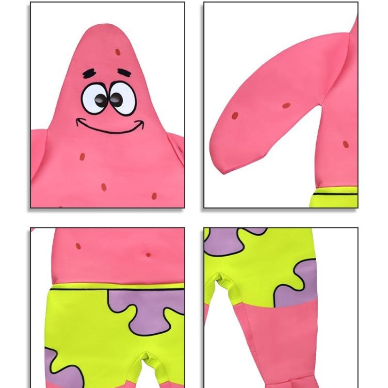 Anime Kreslený Patrick Hvězda Cosplay Kostým Houba Patrickstar Kombinéza pro Ženy Dívky Chlapce Muže Purimová Párty Karnevalový Kostým