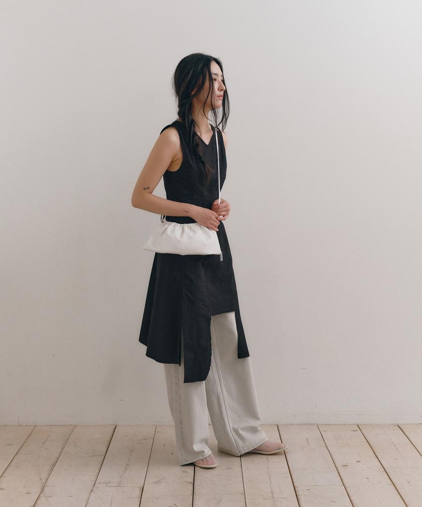 Loutaideu Damaged Cotton Dress [Black]