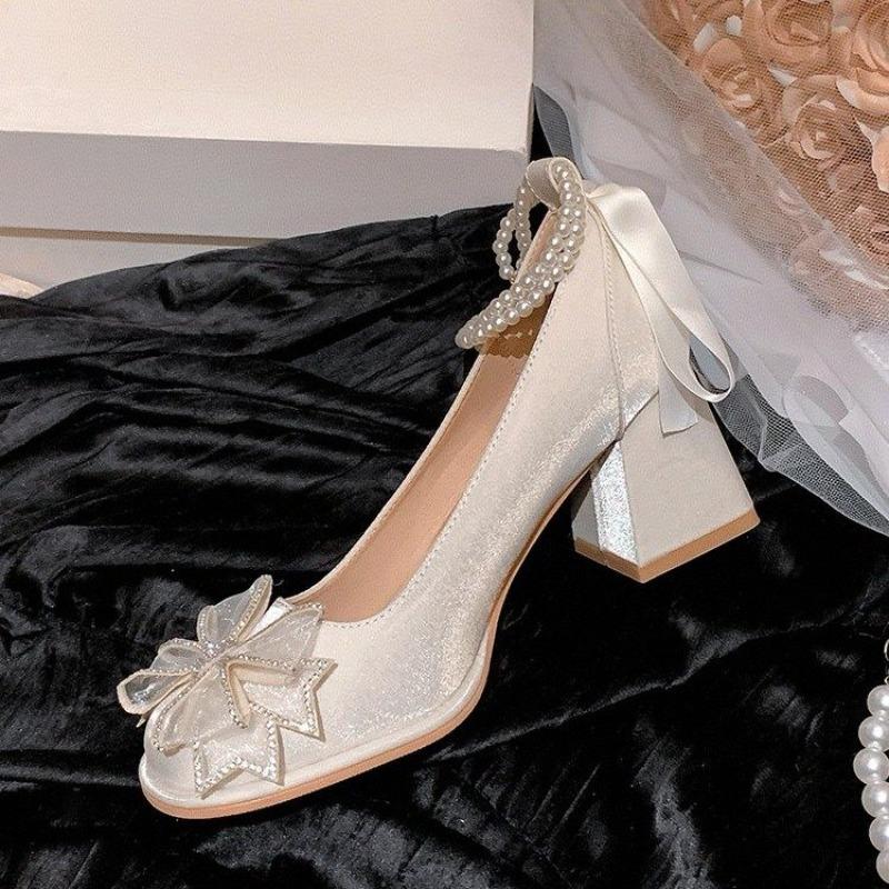 Mode Schöne High Heels Damen Einzelne Schuhe Blockabsatz