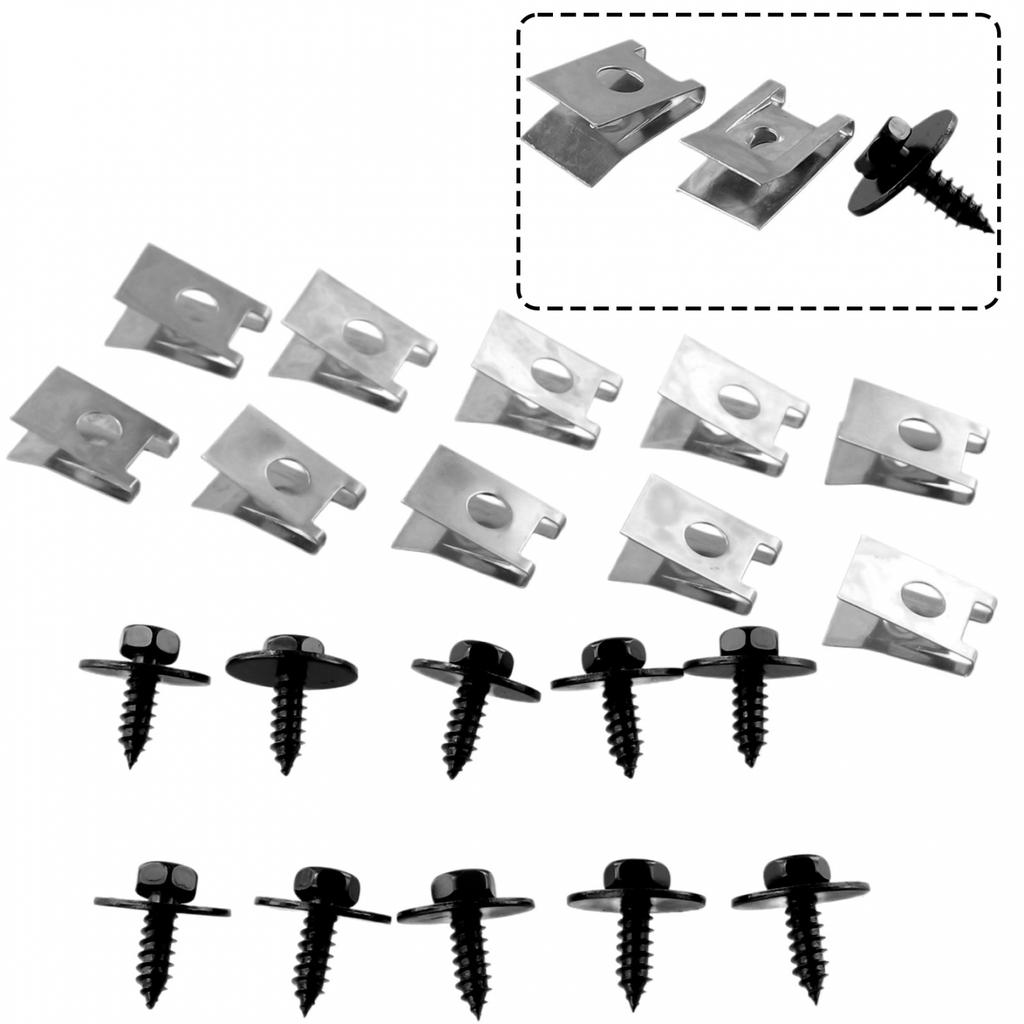 Befestigungsschraube 20 Stück Bolzen Metallschraube Clips Silber
