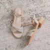 Fashion Fashion Retro Roman Sandals Womens 2025 Summer New Mid-Heel One-Word Buckle Womens Sandals Lady Style High Heels Women