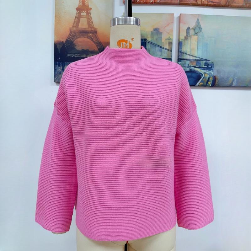 

IHUASU Женский осенне-зимний пуловер, свободный женский вязаный свитер, однотонный свитер XL розы красного