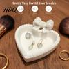 Lightweight Luxury Desk Decor 3D Printed Bow Jewelry Tray Cute Heart-Shaped Organizer