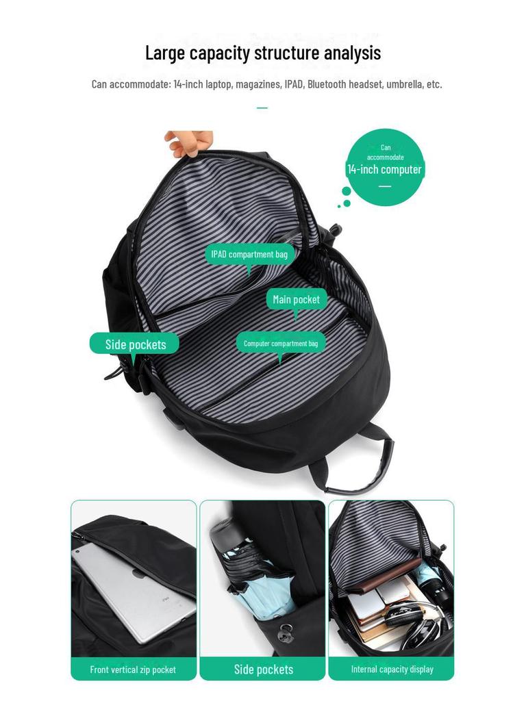Men's Casual Travel Backpack: Stylish, European & American Design, Trendy School & Computer Bag