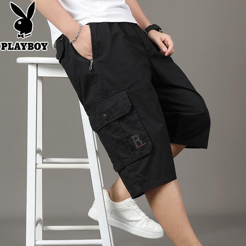 PLAYBOY Men s Summer Casual Cargo Capri Pants XL