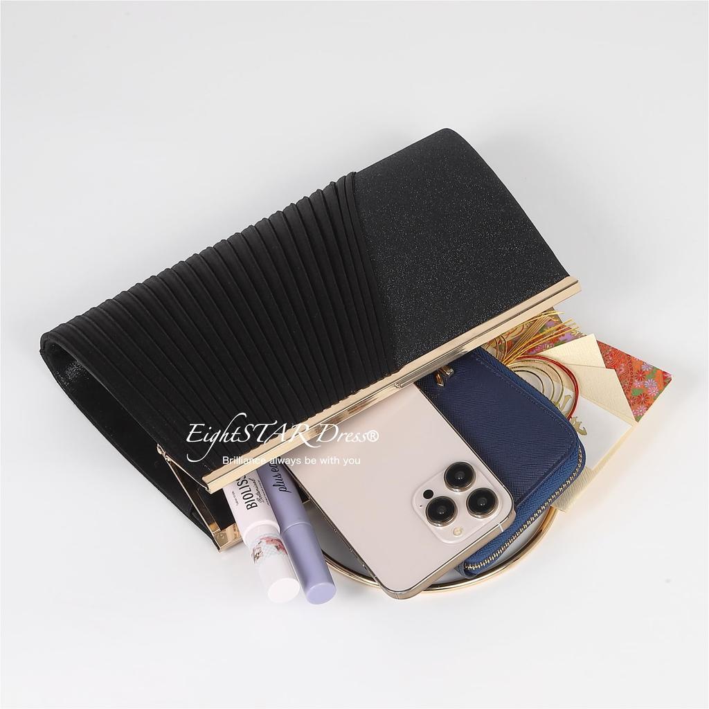 EightSTAR Dress Women's Party Bag, Perfect for Weddings, Guests, and Formal Occasions, Pleated Design, Elegant Handbag, Suitable for Women in Their