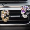Sophisticated Car Vent Decor Bling Skull Clips Rhinestone Diffuser Clip Shiny Decorative Freshener Air Conditioner Decoration Funny Auto