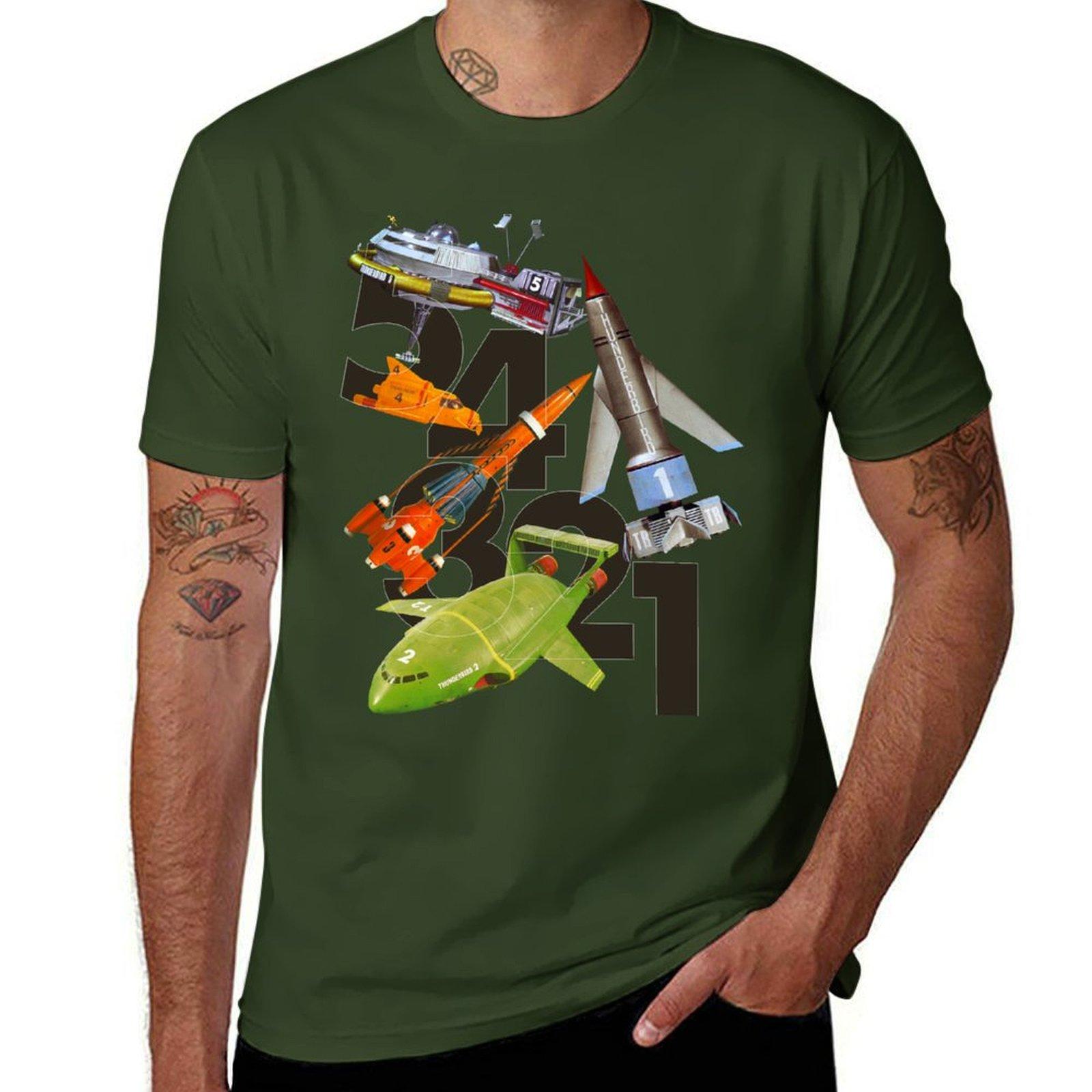 

5! 4! 3! 2! 1! THUNDERBIRDS Classic The Thunderbirds POP ART T-Shirt blanks oversized t shirt men S