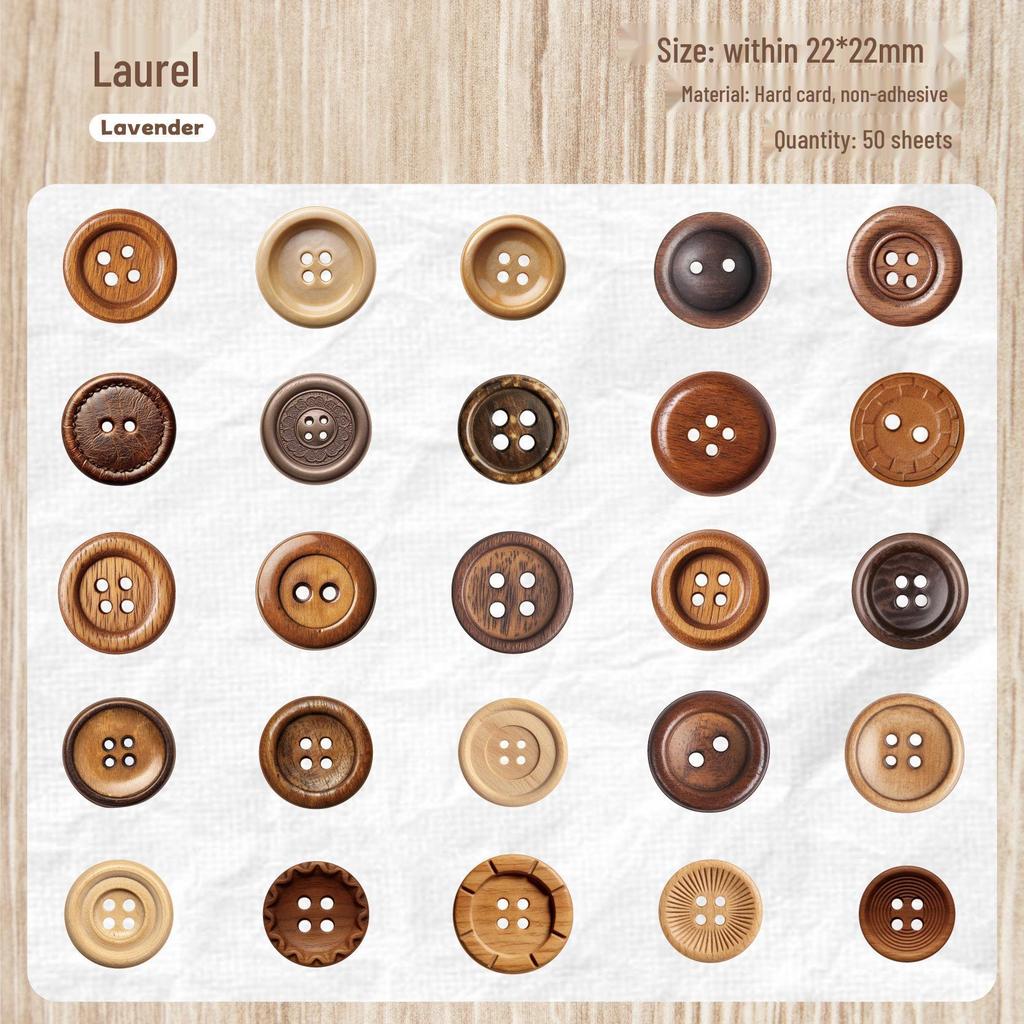 Retro Story Button Series Sticker Pack: 50 Stickers, 6 Styles for Journal Decoration